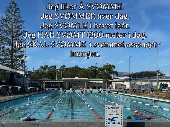 Norske verbtider - å svømme - to swim.